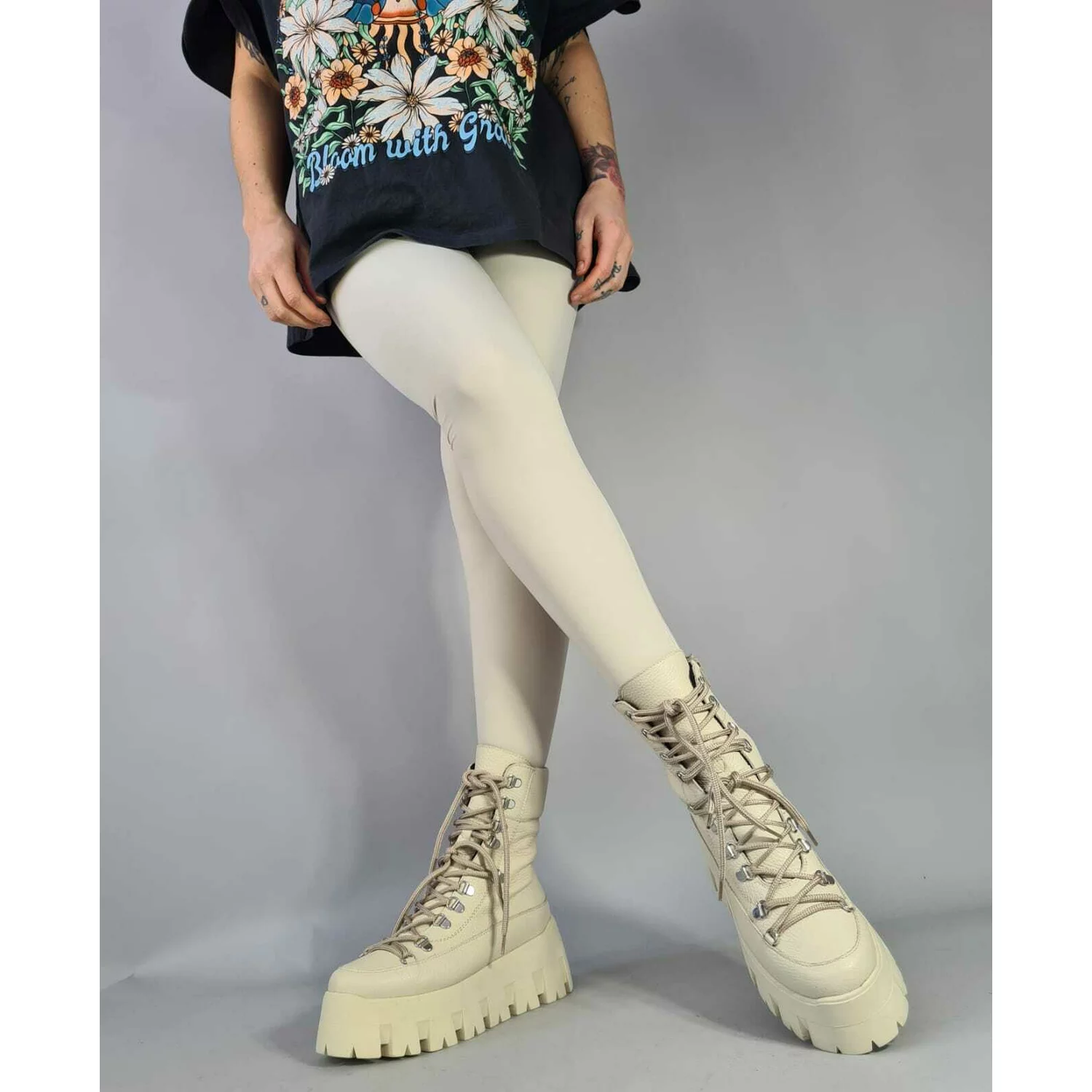 Ghete dama Piele Naturala Bej Mohito