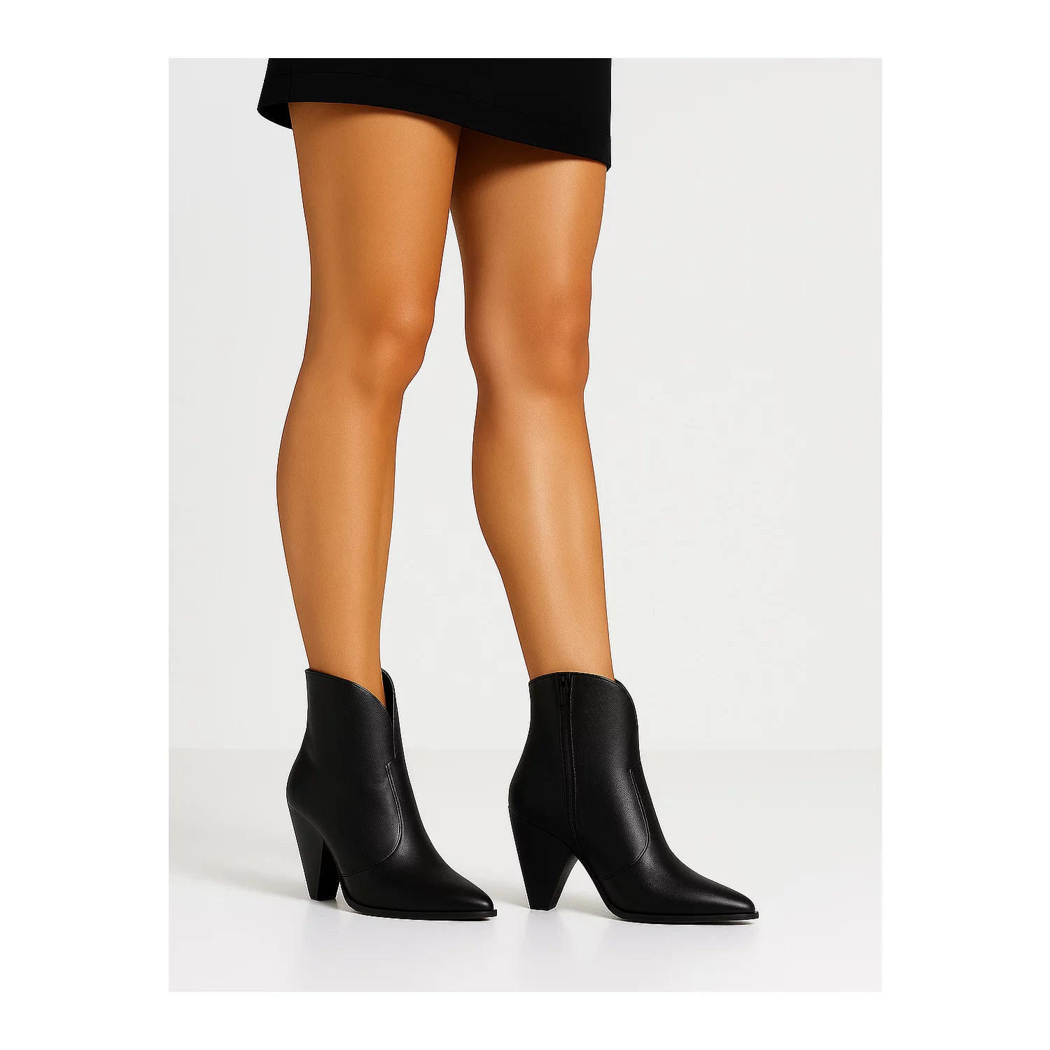 Ciocate Piele Naturala Negrecu toc conic Amalia