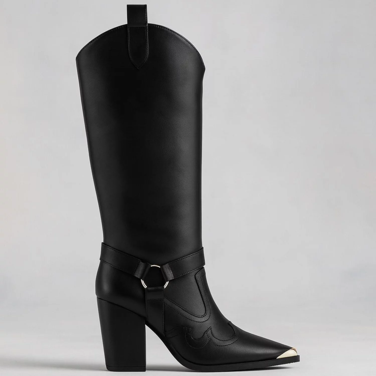 Cizme cu carambi detasabili Piele Naturala Negre Jinx