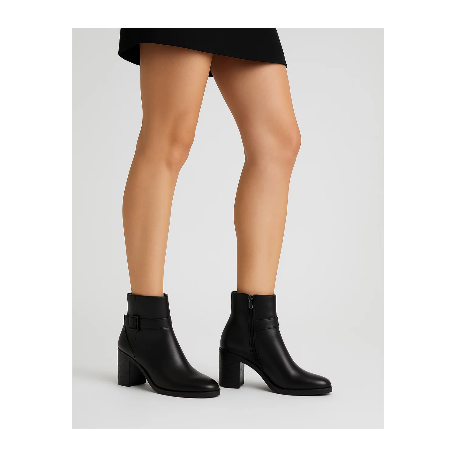 Botine dama din Piele Naturala Negre Melania