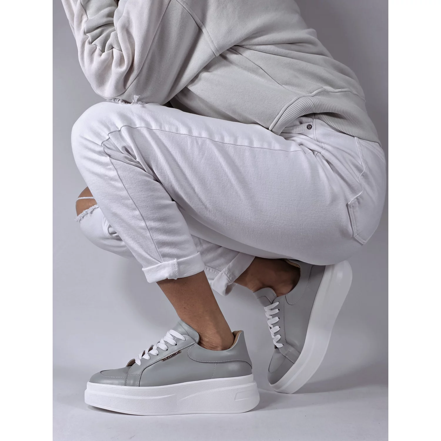 Pantofi casual Piele Naturala Verde ou rata Barni