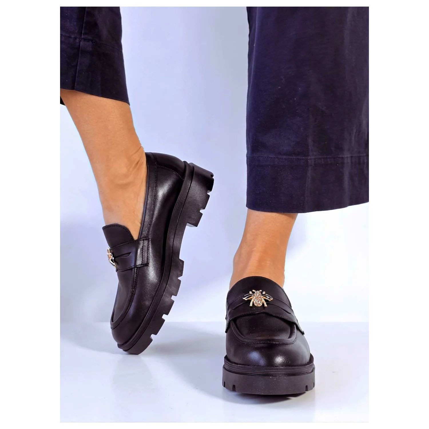 Pantofi casual Piele Naturala Negri Beldy