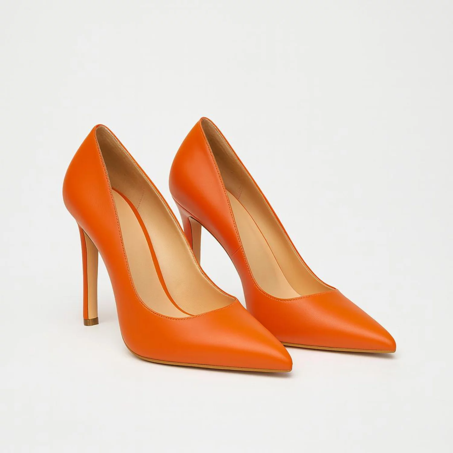 Pantofi stiletto Piele Naturala Trend Orange