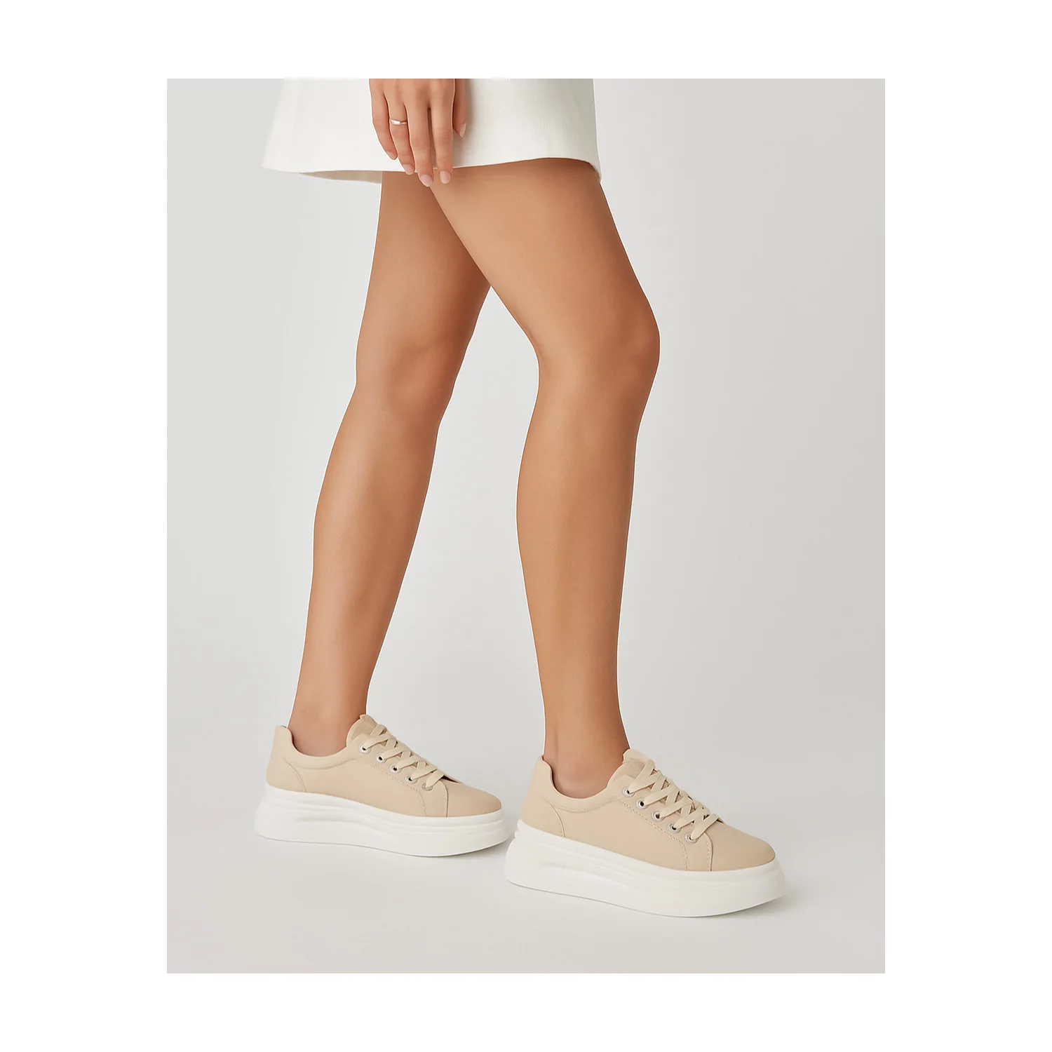 Pantofi dama casual Piele Naturala Bej Sophia