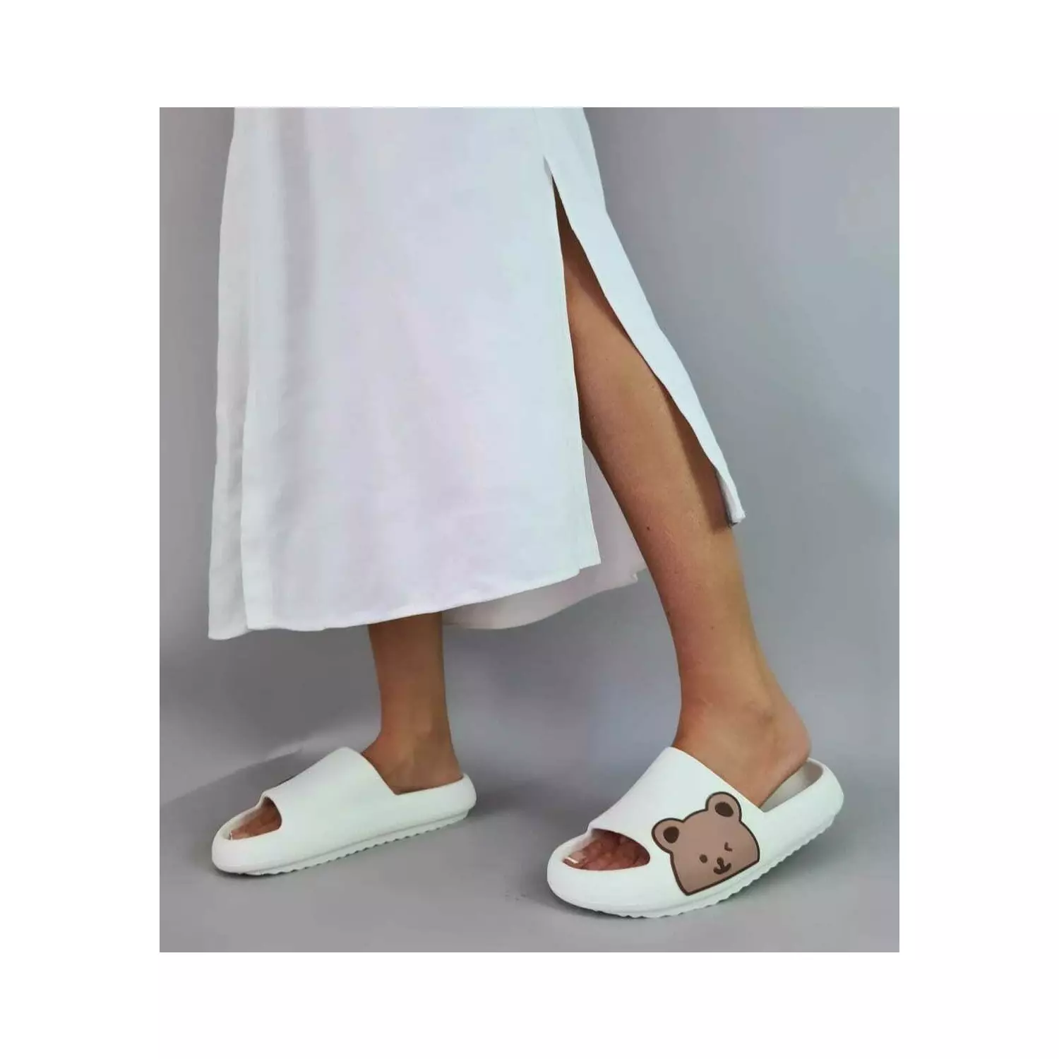 Papuci dama casual Pippa albi