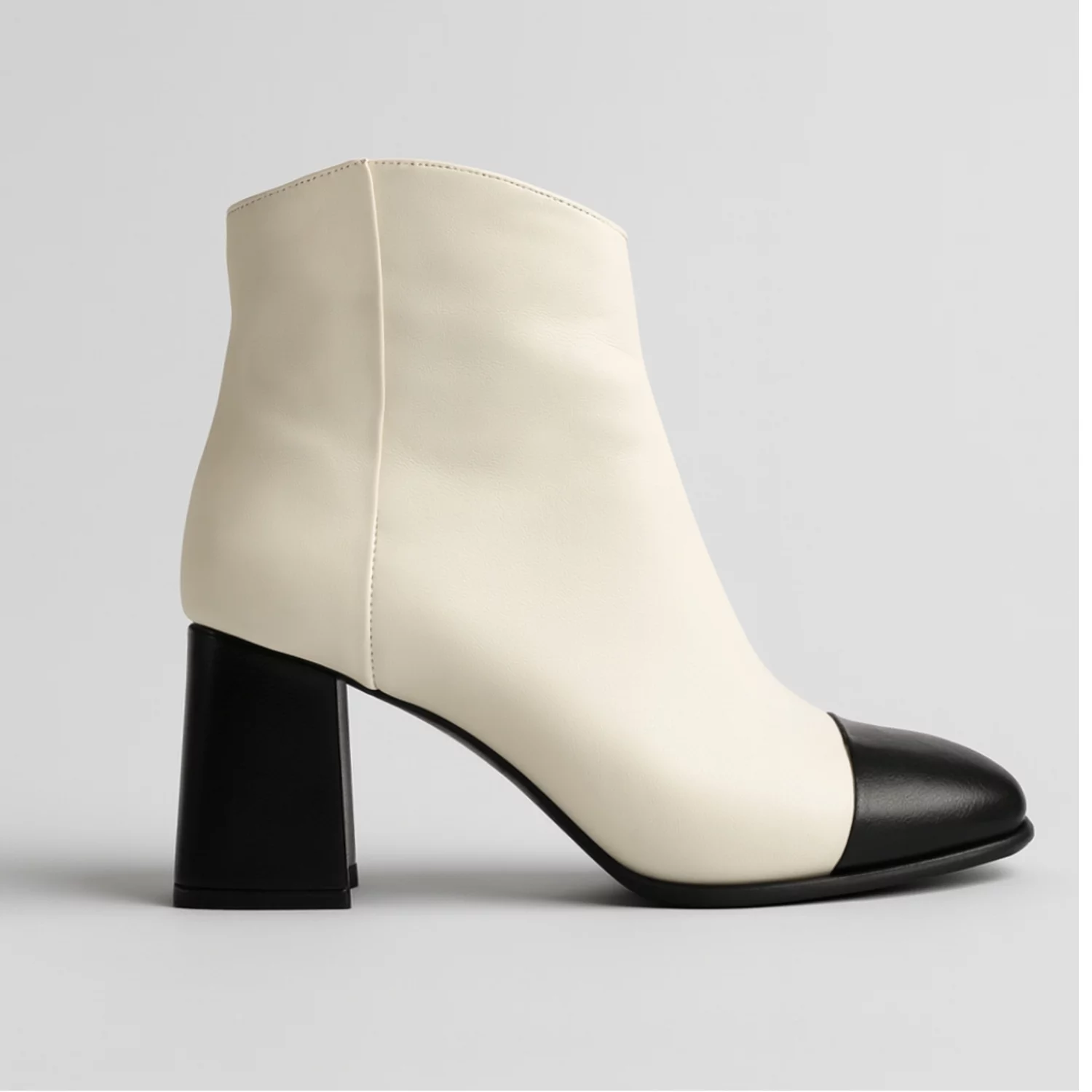 Ghete Piele Naturala crem cu neagru Paris