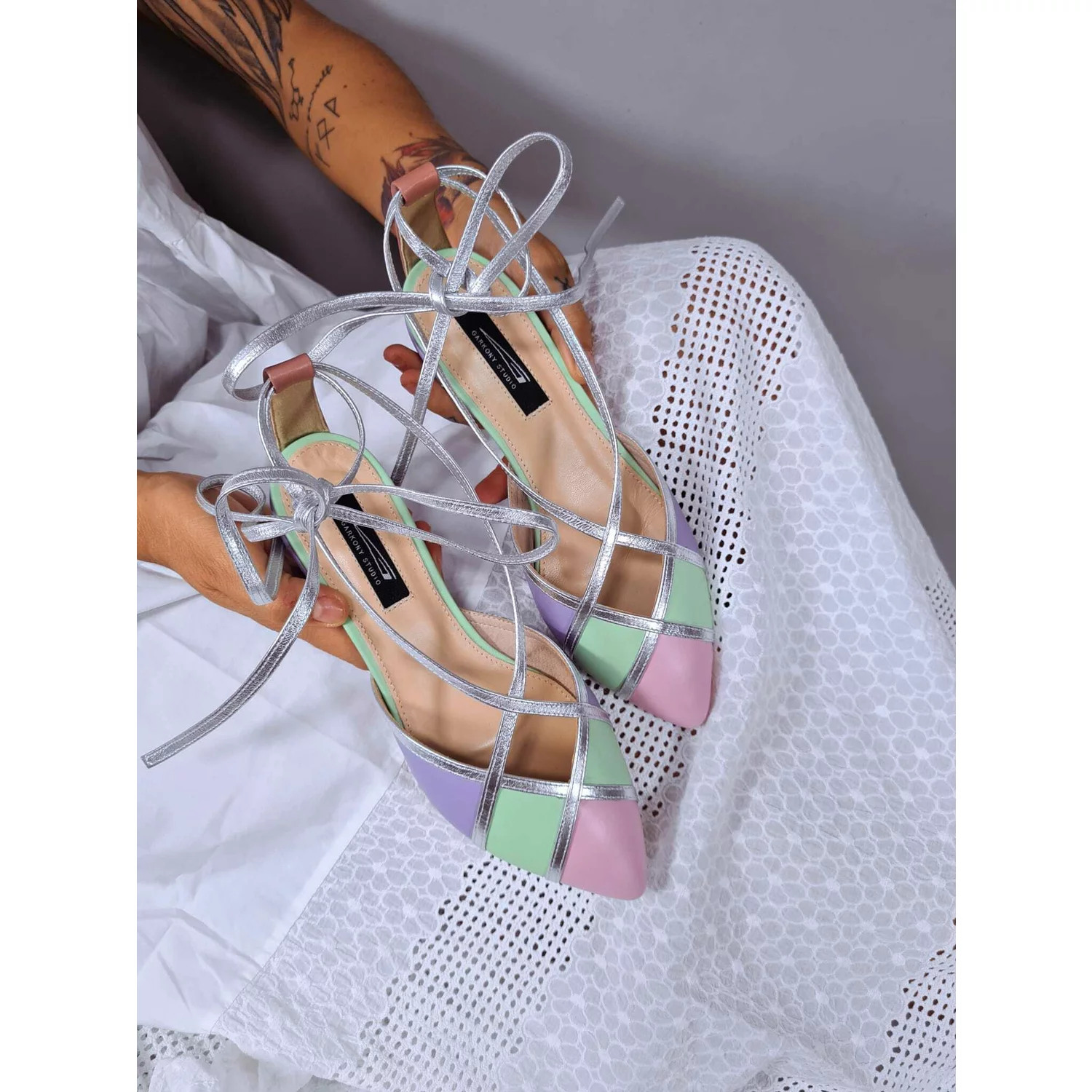 Balerini Piele Naturala Multicolori Moon