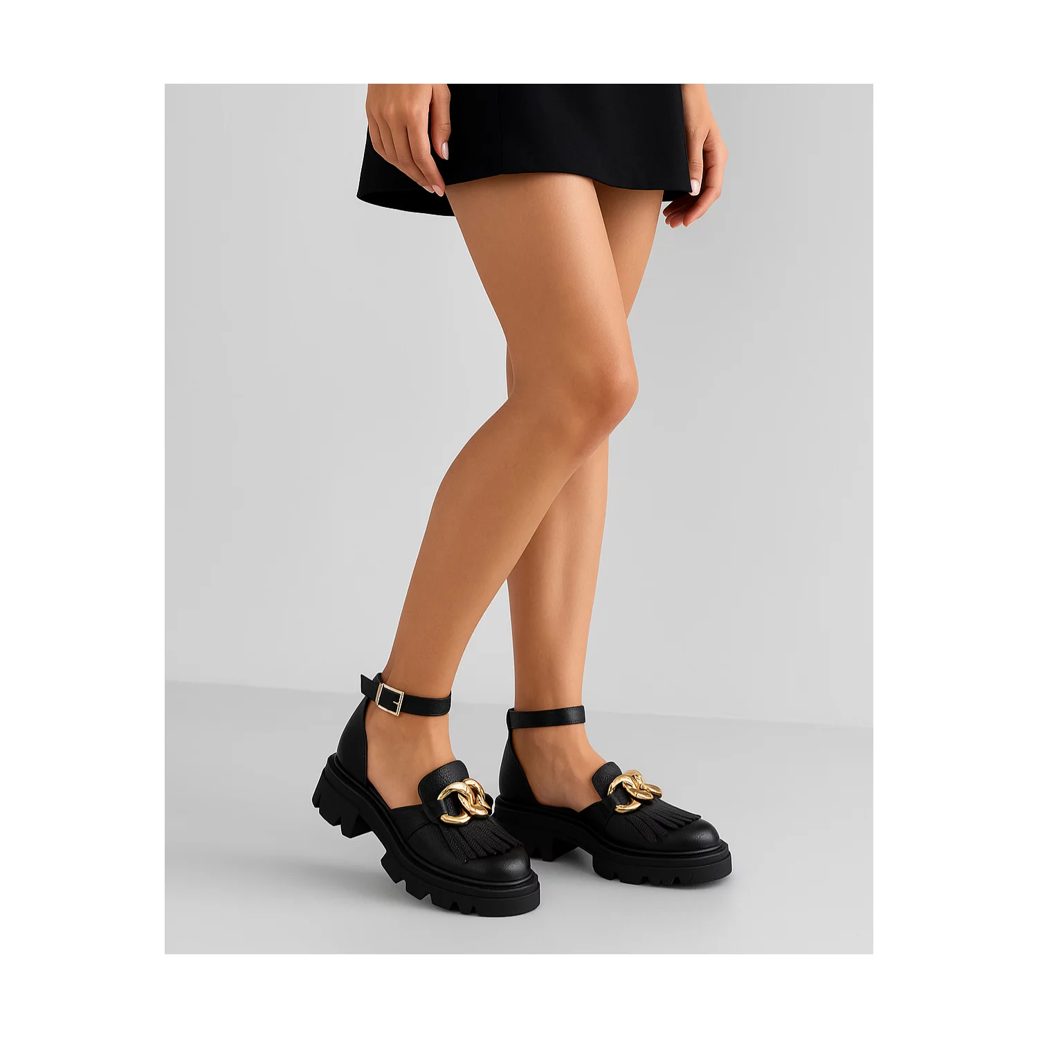 Pantofi negri din piele naturala City