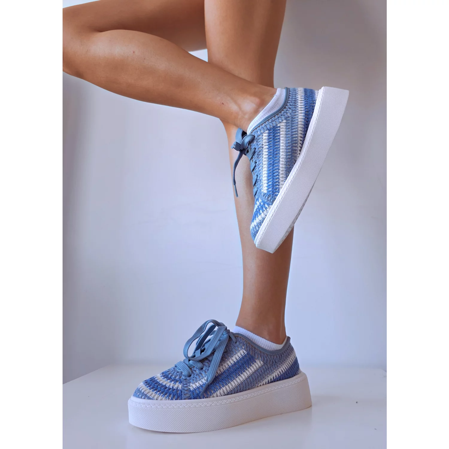 Pantofi casual textil blue Aissa