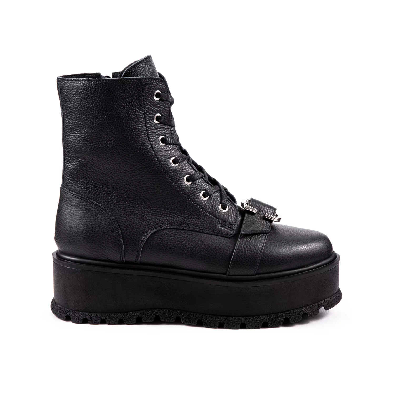 Ghete din piele naturala neagra Desgo