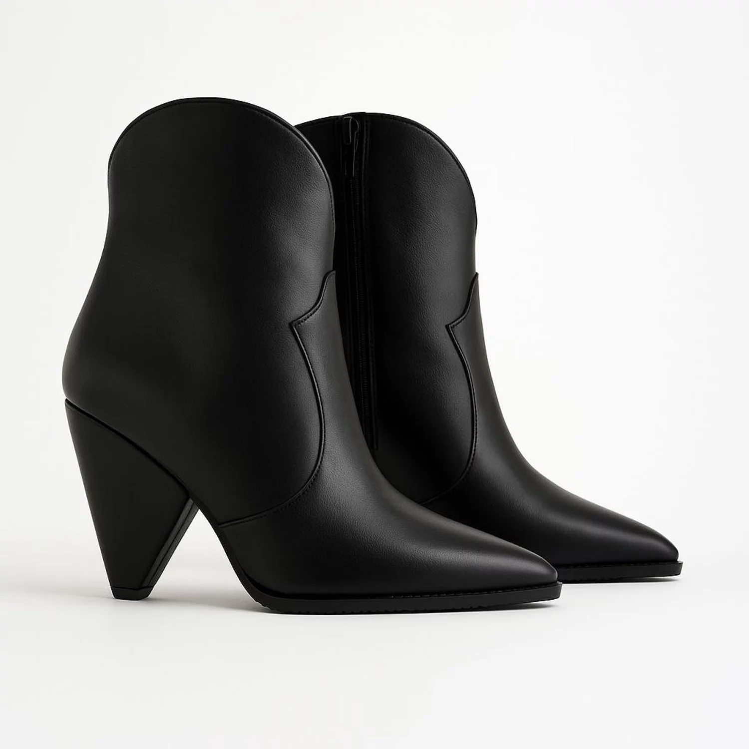 Ciocate Piele Naturala Negrecu toc conic Amalia