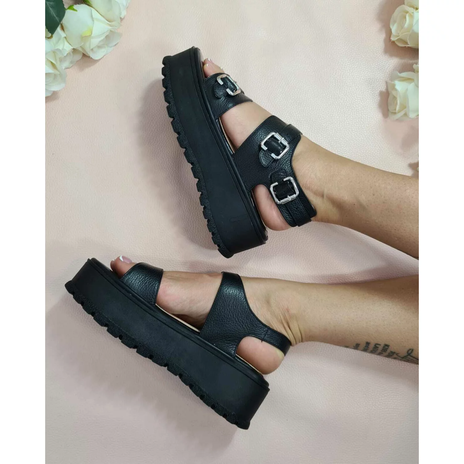 Sandale de dama negre Bali