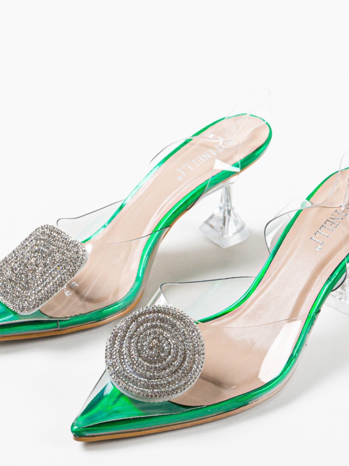 Pantofi cu toc Ramya Verzi