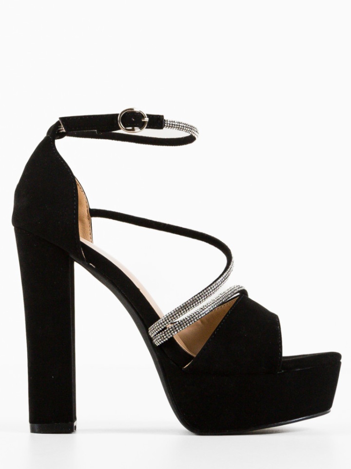 Sandale cu toc Hannah Negre