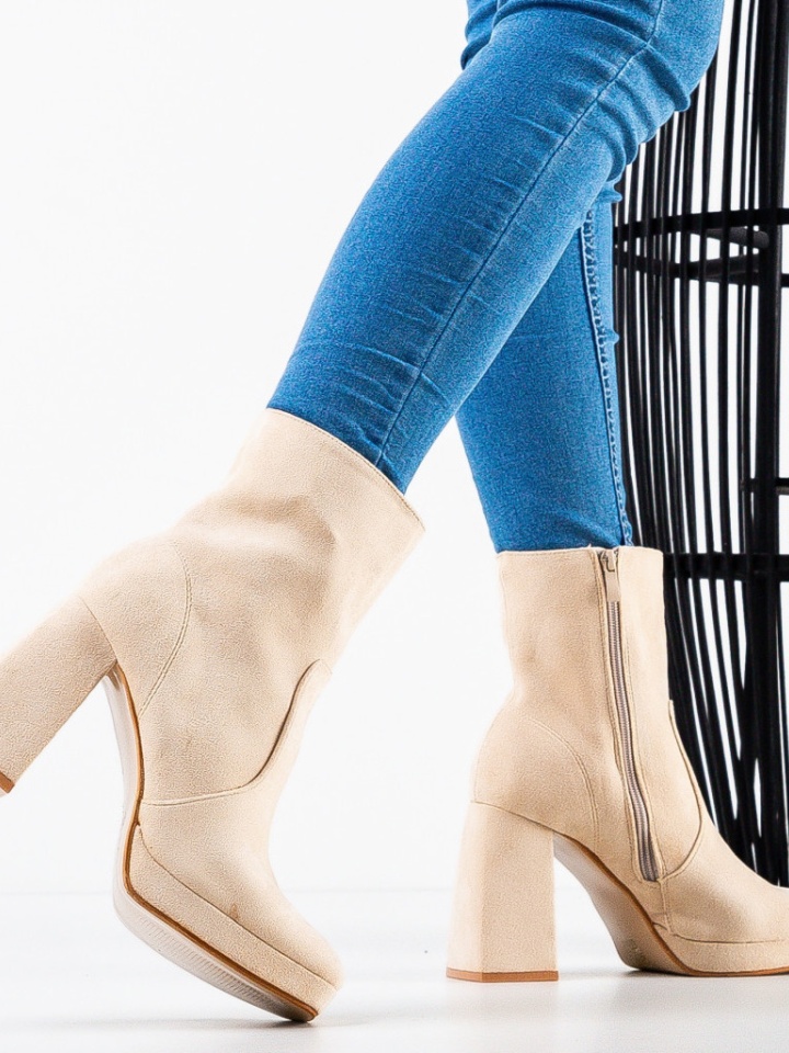 Botine dama Abbey Bej