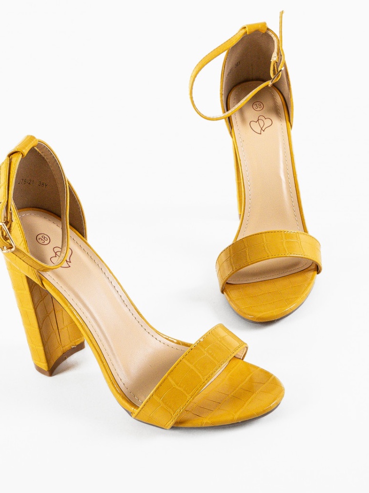 Sandale cu toc Marita Galbene