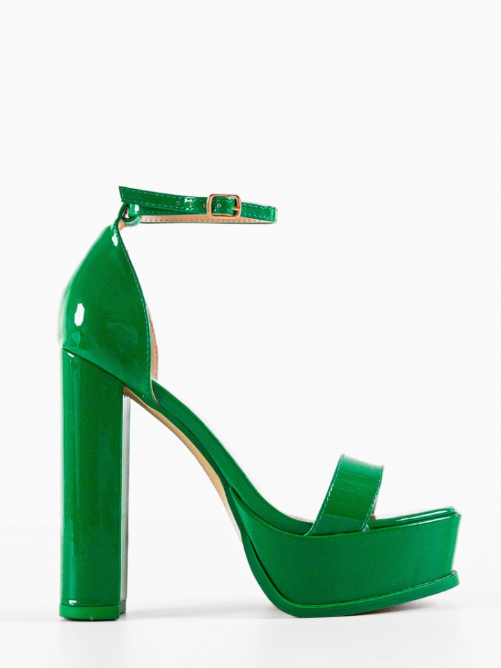 Sandale cu toc Buhy Albe