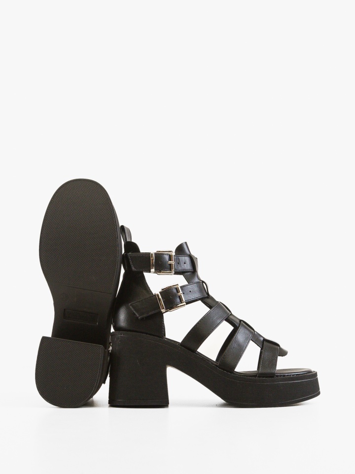 Sandale cu toc Jonty Negre