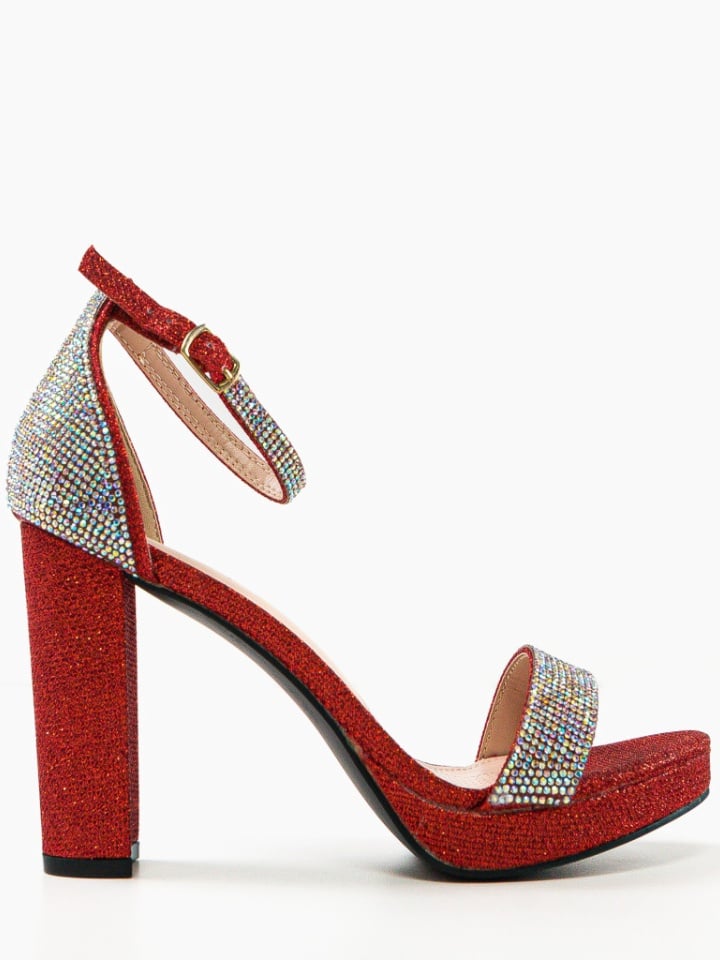 Sandale cu toc Evaristo Rosii