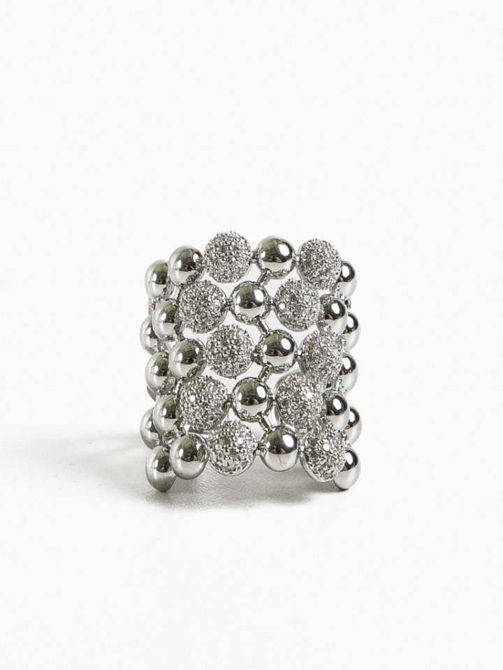 Inel Hexego Argintiu