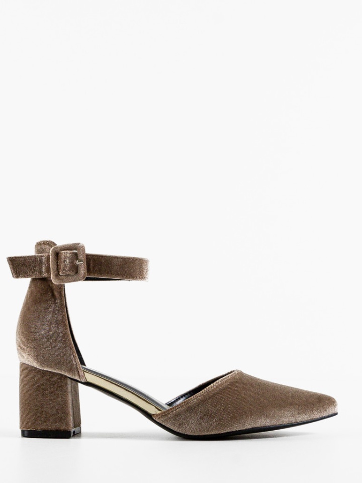 Pantofi cu toc Saif Khaki