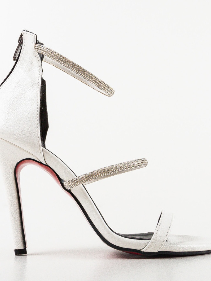 Sandale cu toc Cazak Argintii