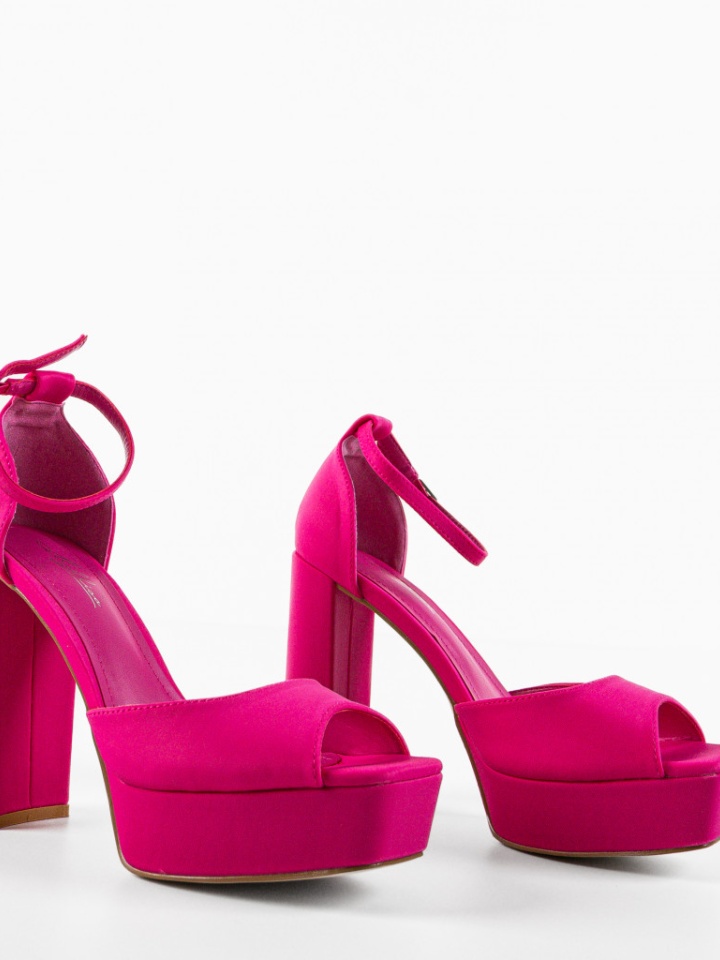 Sandale cu toc Kevin Fuchsia