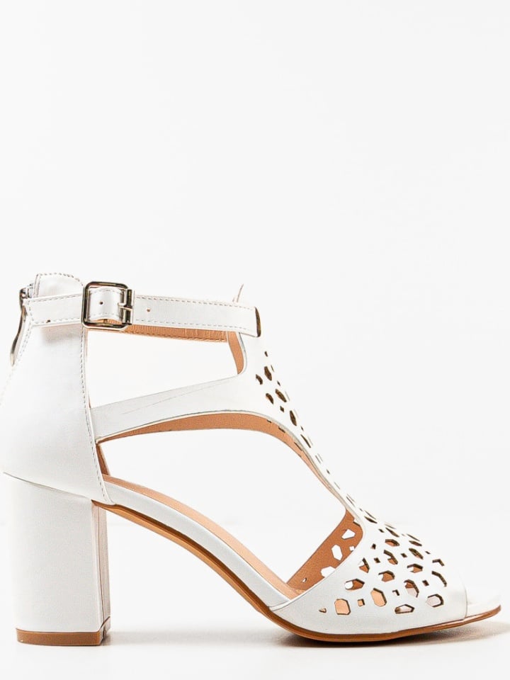 Sandale cu toc Minison Albe