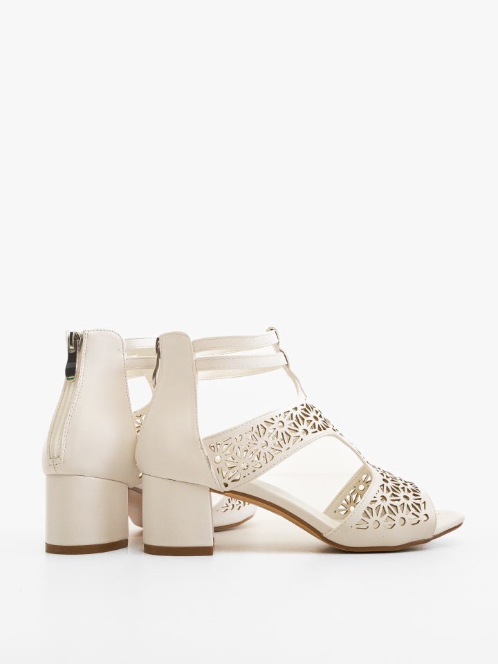 Sandale cu toc Drydyna Bej