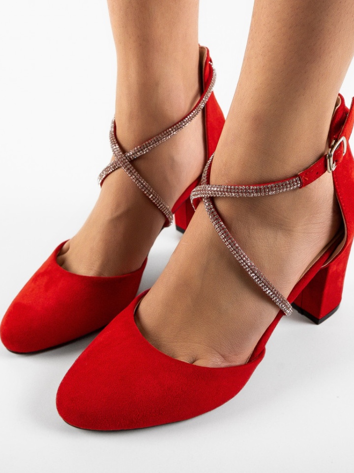 Pantofi cu toc Santos Rosii