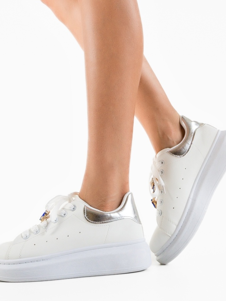 Sneakers dama Devin Argintii