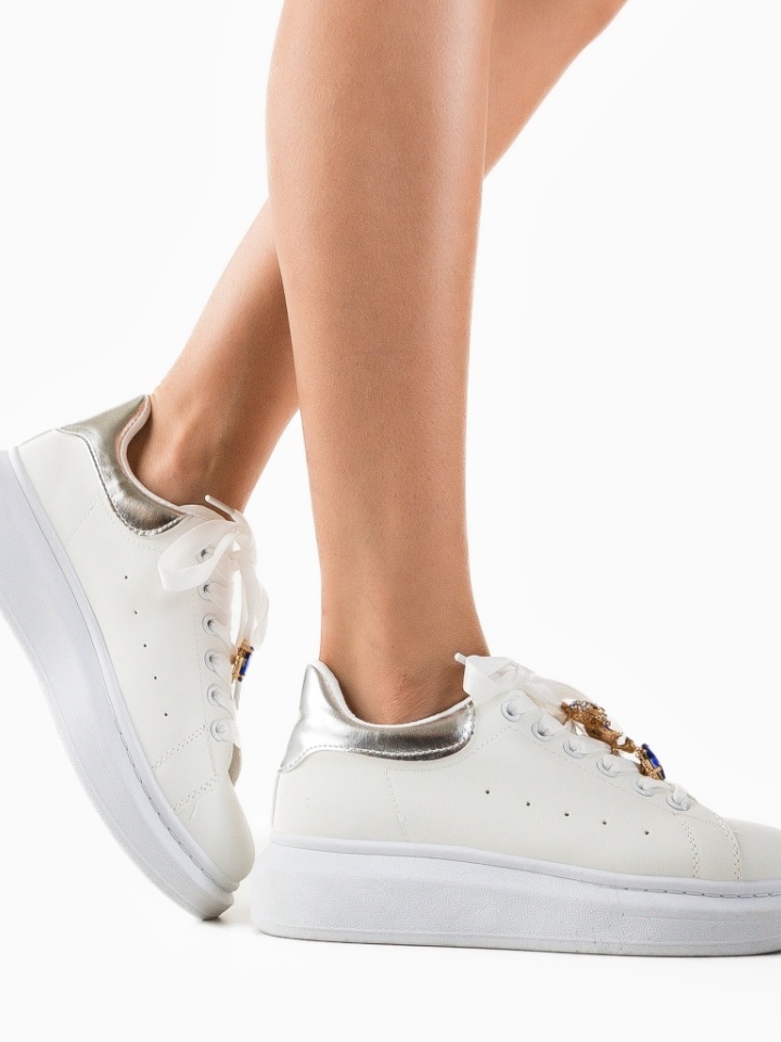 Sneakers dama Devin Argintii