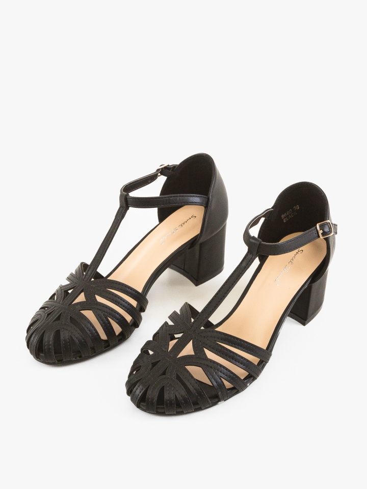 Sandale cu toc Salma Negre