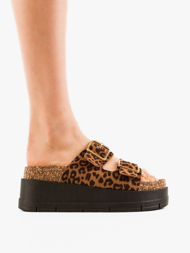 Papuci dama Olive Bej