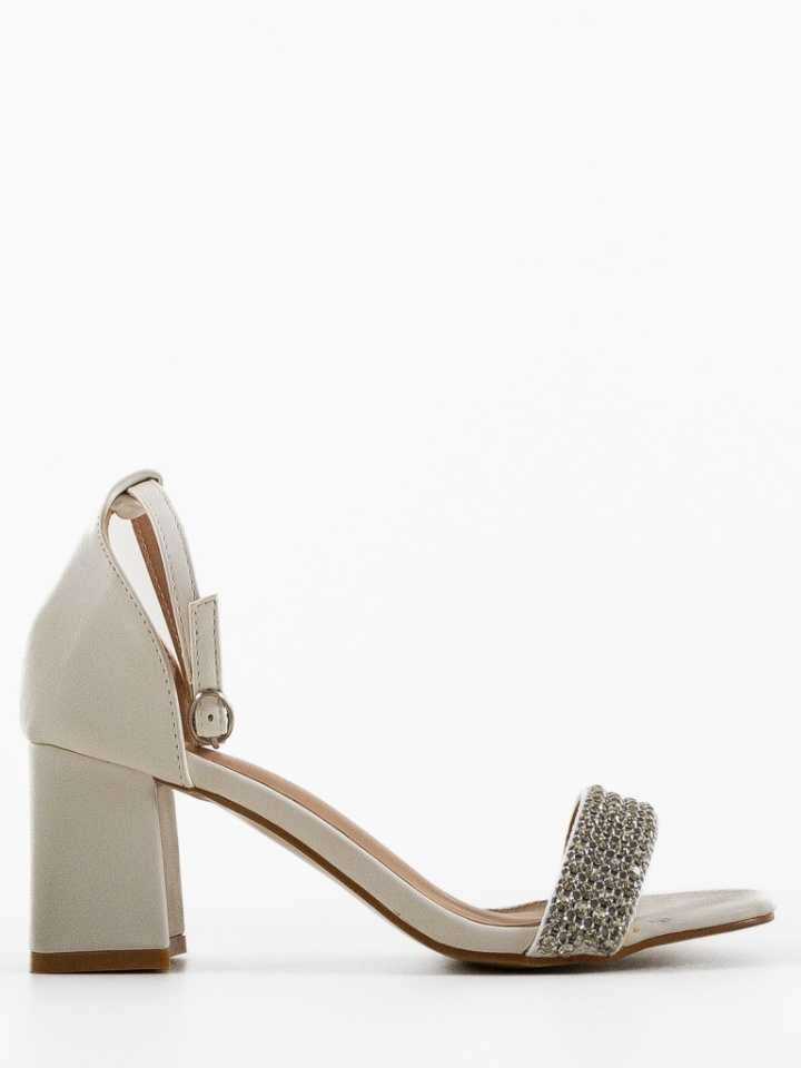 Sandale cu toc Karuna Albe
