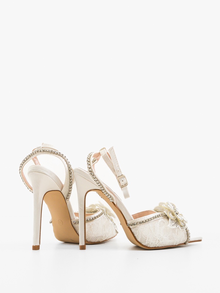 Sandale cu toc Kurtis Albe