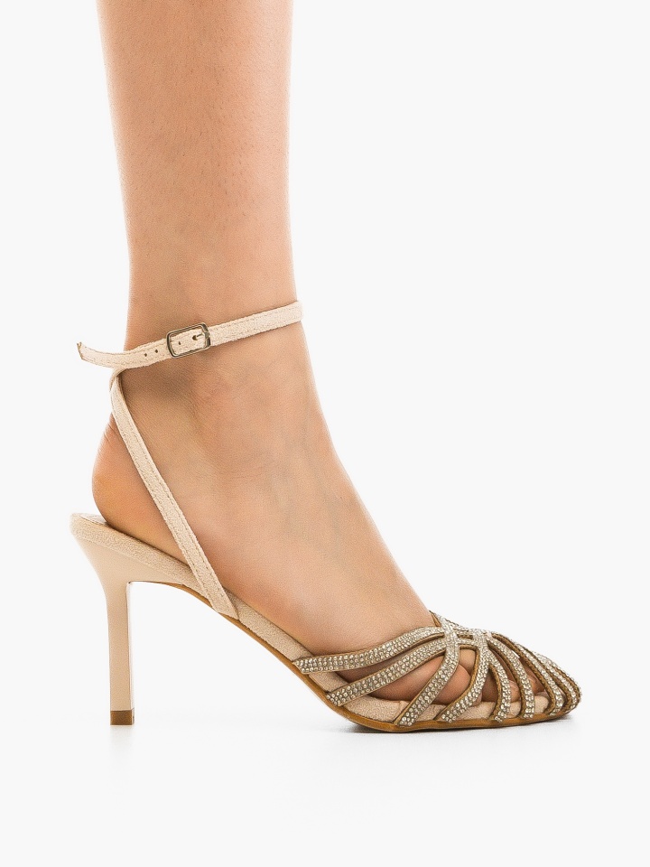 Sandale cu toc Warn Bej