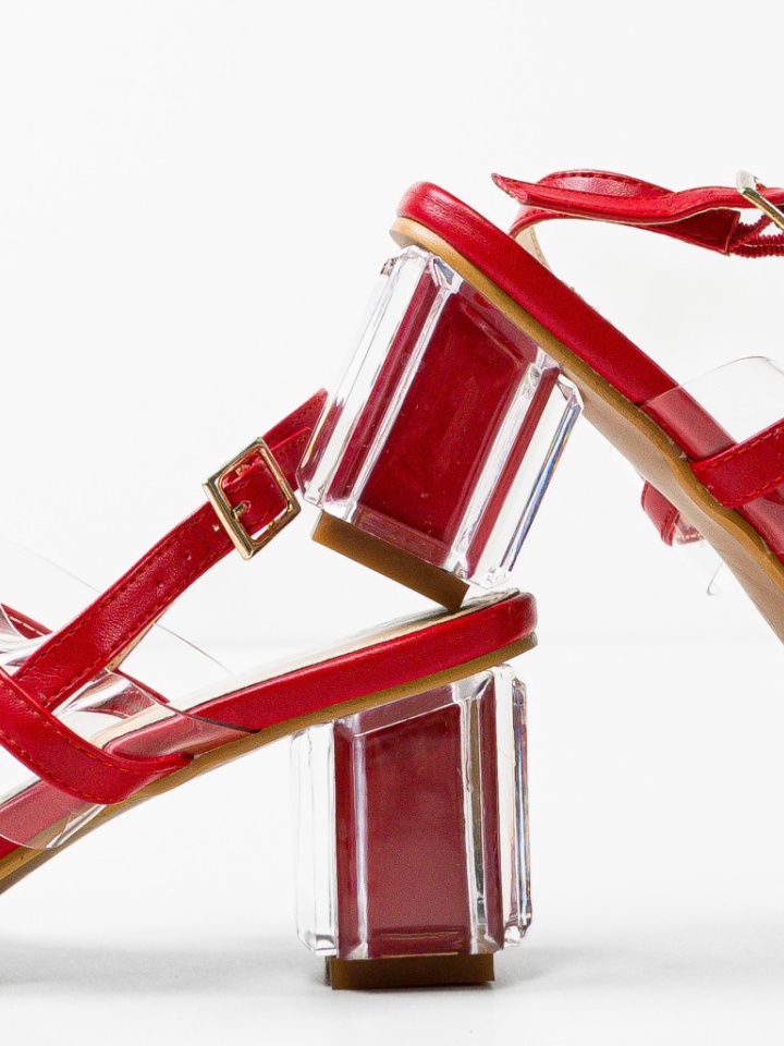 Sandale cu toc Martens Rosii