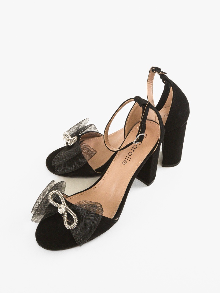 Sandale cu toc Demena Argintii