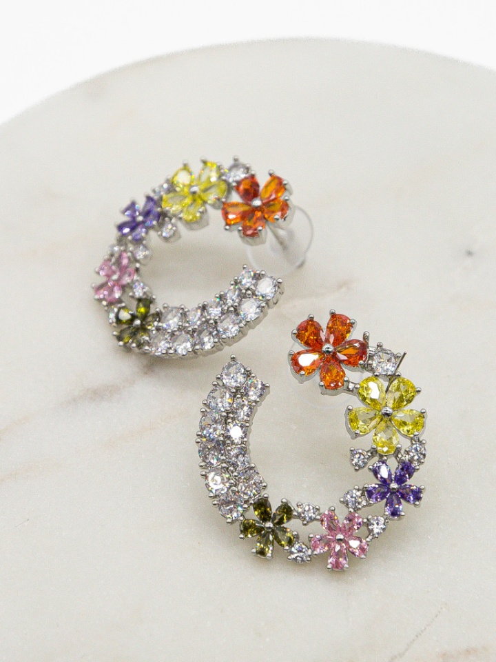 Cercei Flowerss Argintii