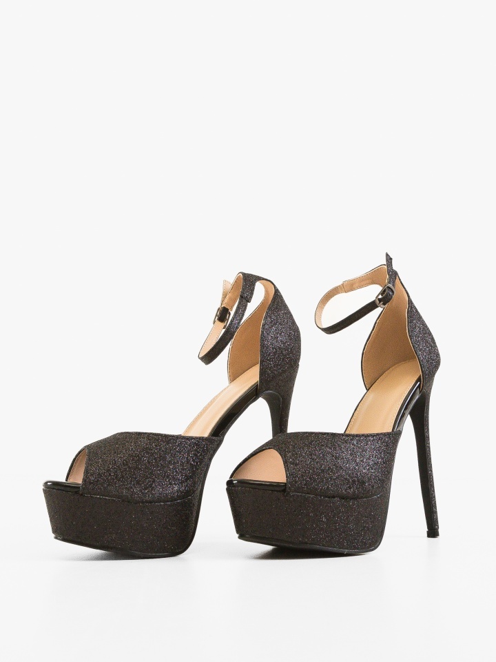 Sandale cu toc Golena Argintii