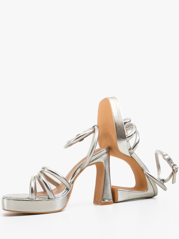Sandale cu toc Grant Argintii