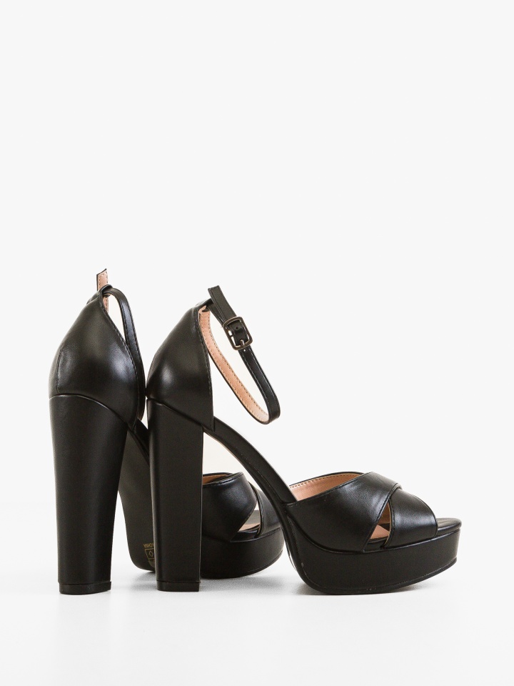 Sandale cu toc Peck Negre