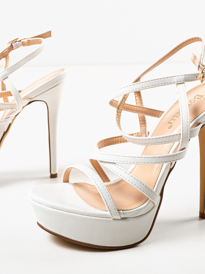 Sandale cu toc Iojan Albe