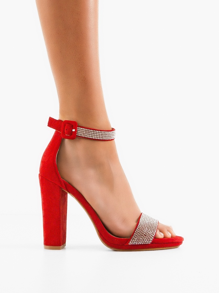 Sandale cu toc Estes Rosii