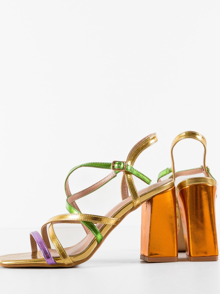 Sandale cu toc Amahle Argintii