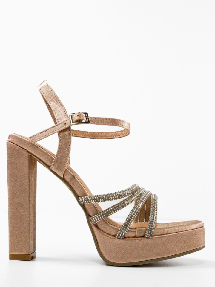 Sandale cu toc Lisbeth Negre