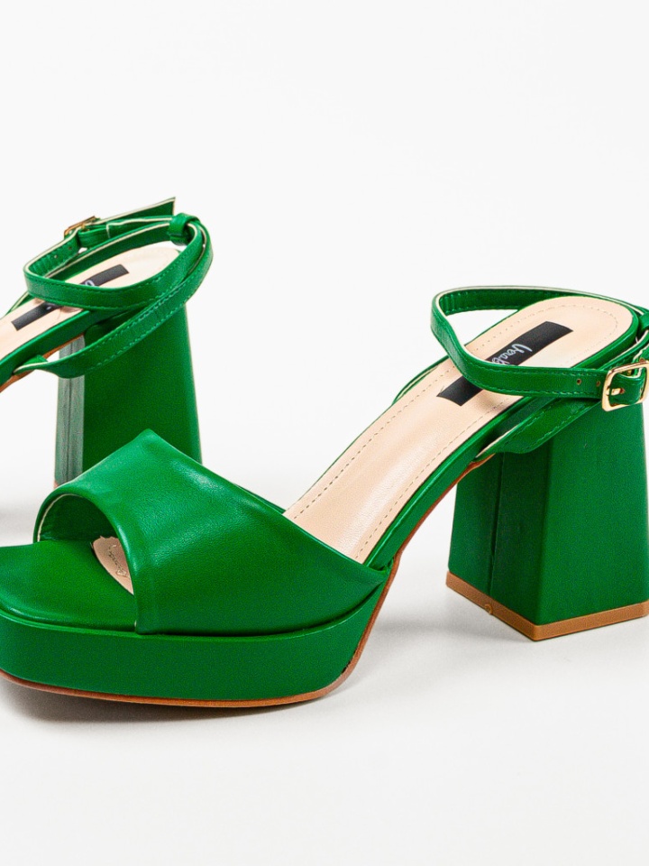 Sandale cu toc Flaviana Negre