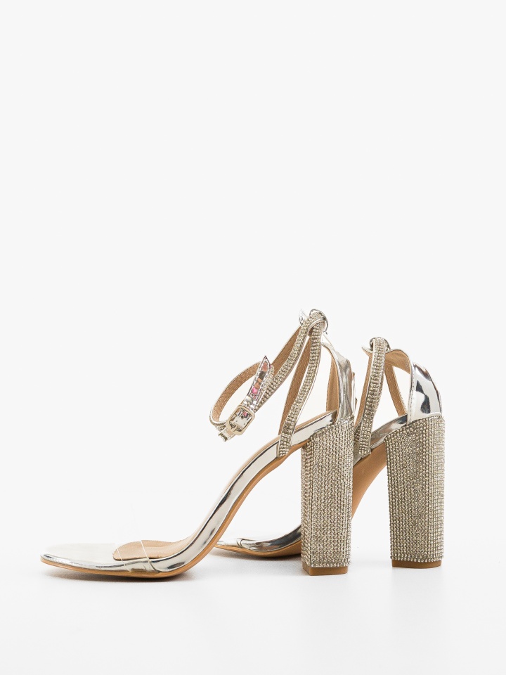 Sandale toc Tuluga Argintii