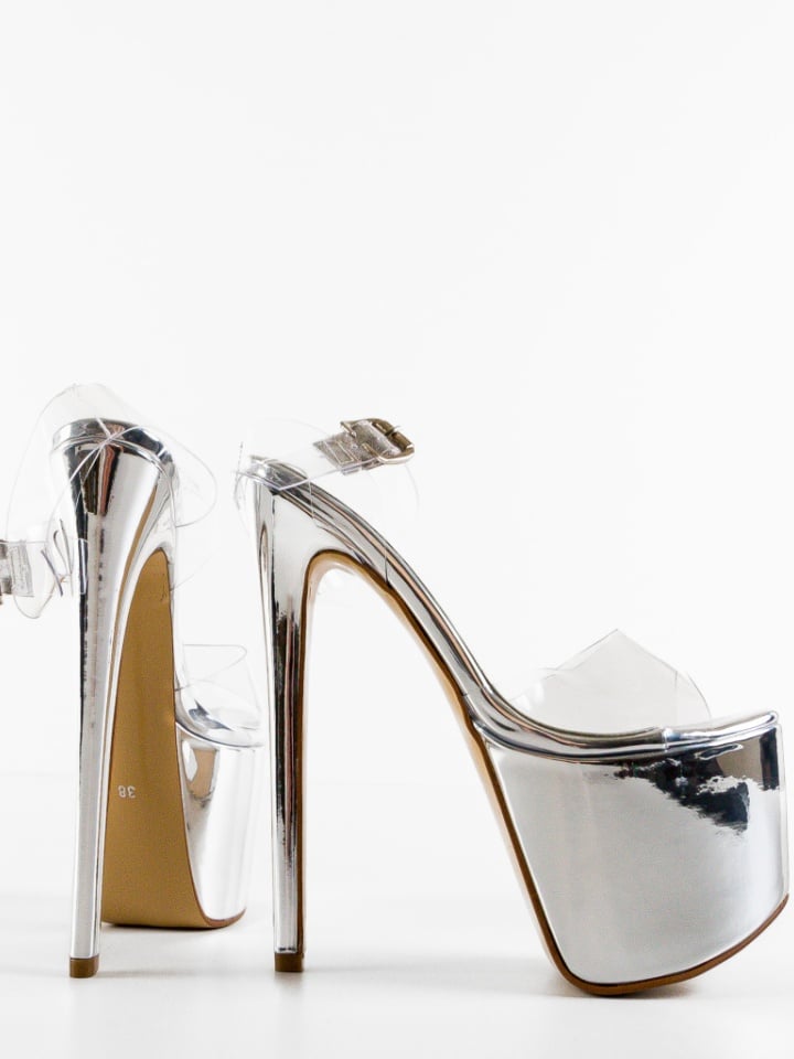 Sandale cu toc Tsubasa Argintii 2